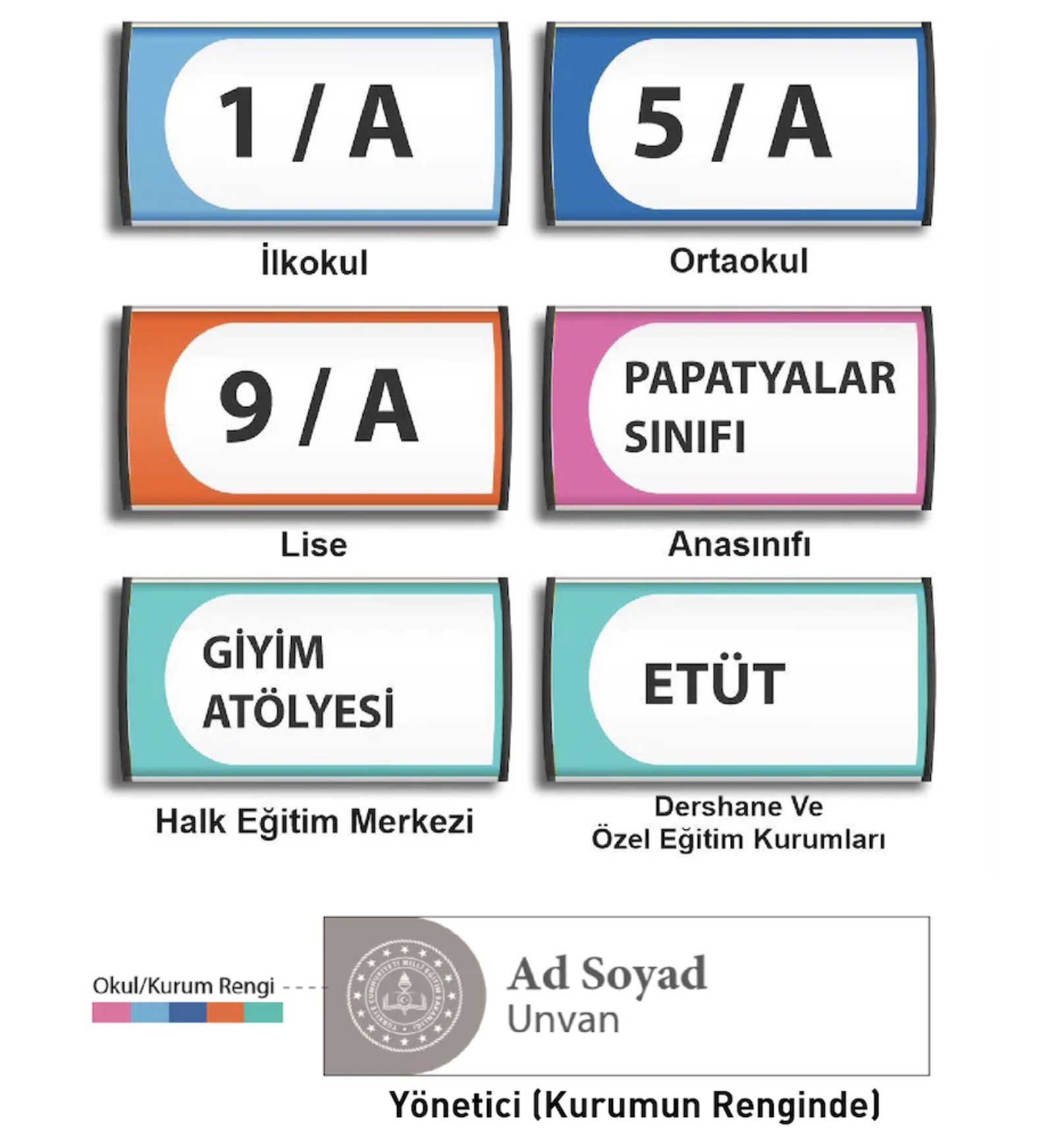 Okul Kapı İsimliği Alüminyum